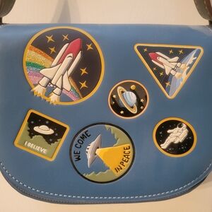 Coach Nasa Space Patch Blue Saddle Bag